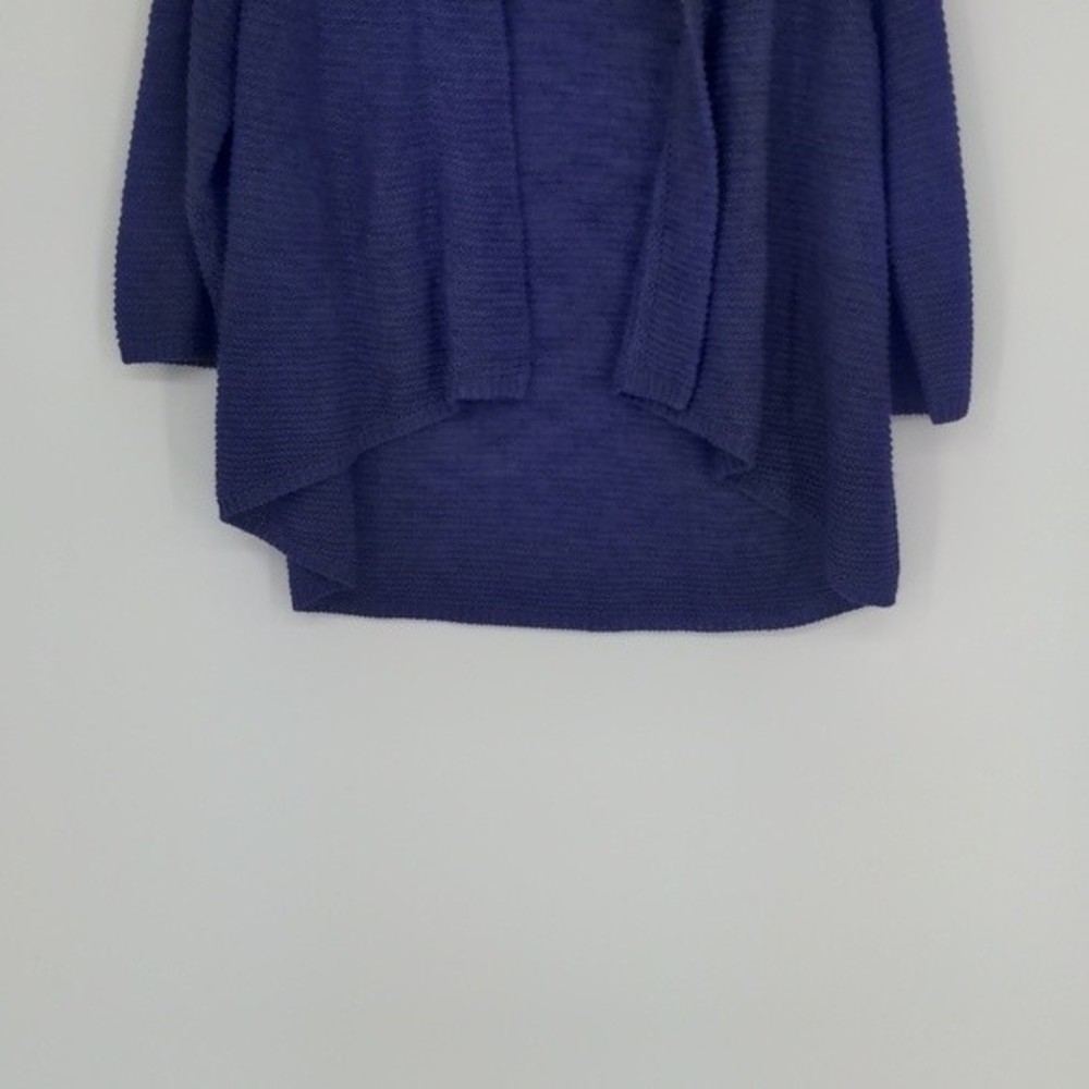 Chico's Women's Purple Linen Blend Cardigan Size Medium Open Front Short Length - Picture 3 of 12